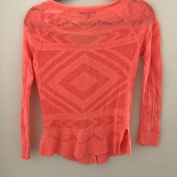 American Eagle Pink Lace Chevron Cardigan - Picture 2 of 3